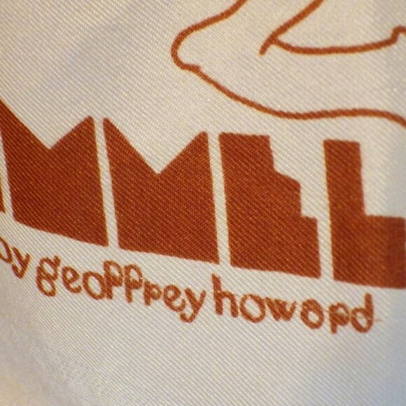 1970s Vintage Frimmel Silk Scarf by Geoffrey Howard Bell Bottoms Brown White - Picture 6 of 10